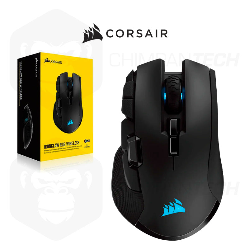 Mouse Gamer Corsair Ironclaw RGB Wireless Slipstream, (Bluetooth + USB receptor + Cable USB)
