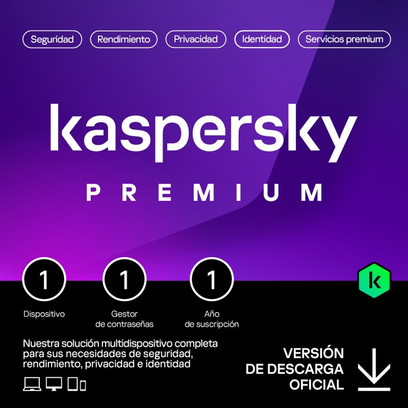 Kaspersky Premium Edition, para un 1 dispositivo, Licencia de 1 año