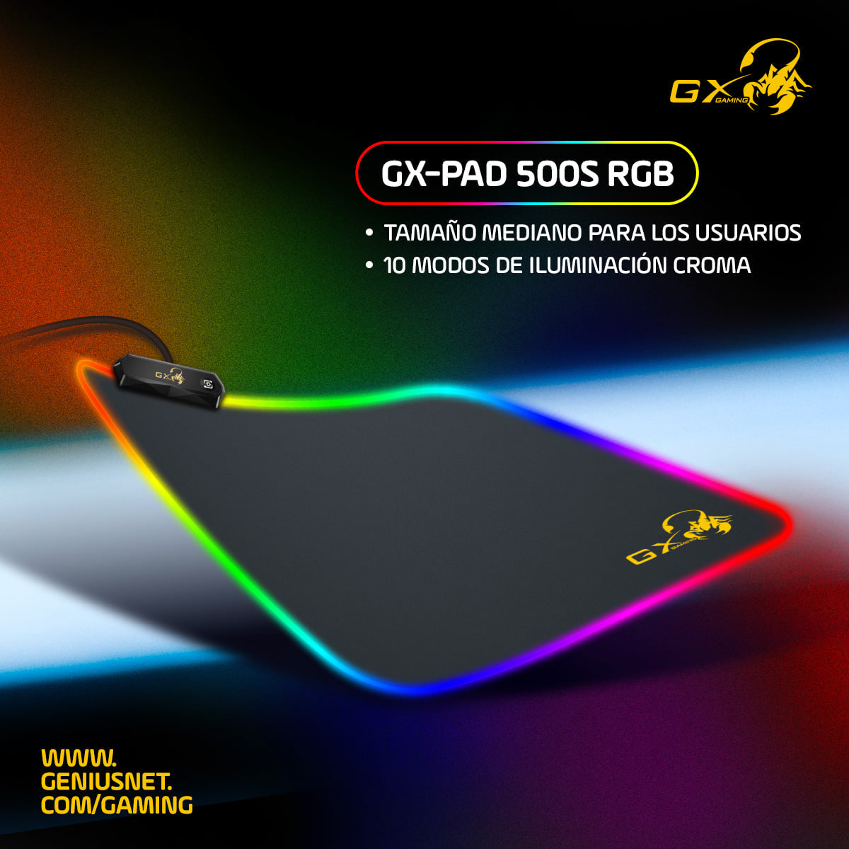 Mouse Pad Genius GX GX-PAD 500S. RGB - negro