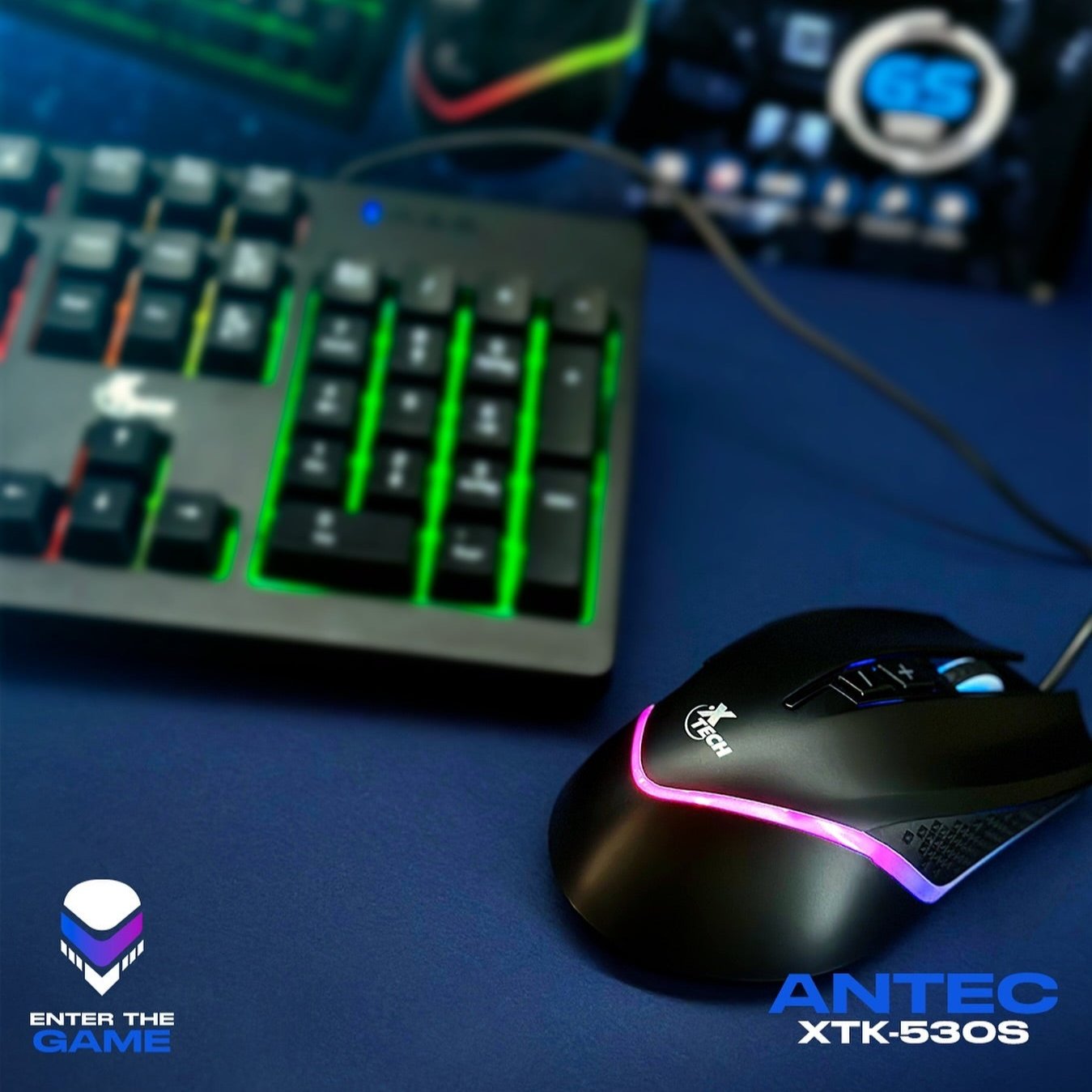 Combo Gamer Teclado y Mouse Xtech Antec XTK-530S, español, 6400 DPI, USB cable