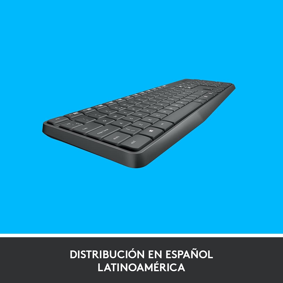 Combo Teclado y Mouse Logitech MK235, Inalámbrico, español, negro