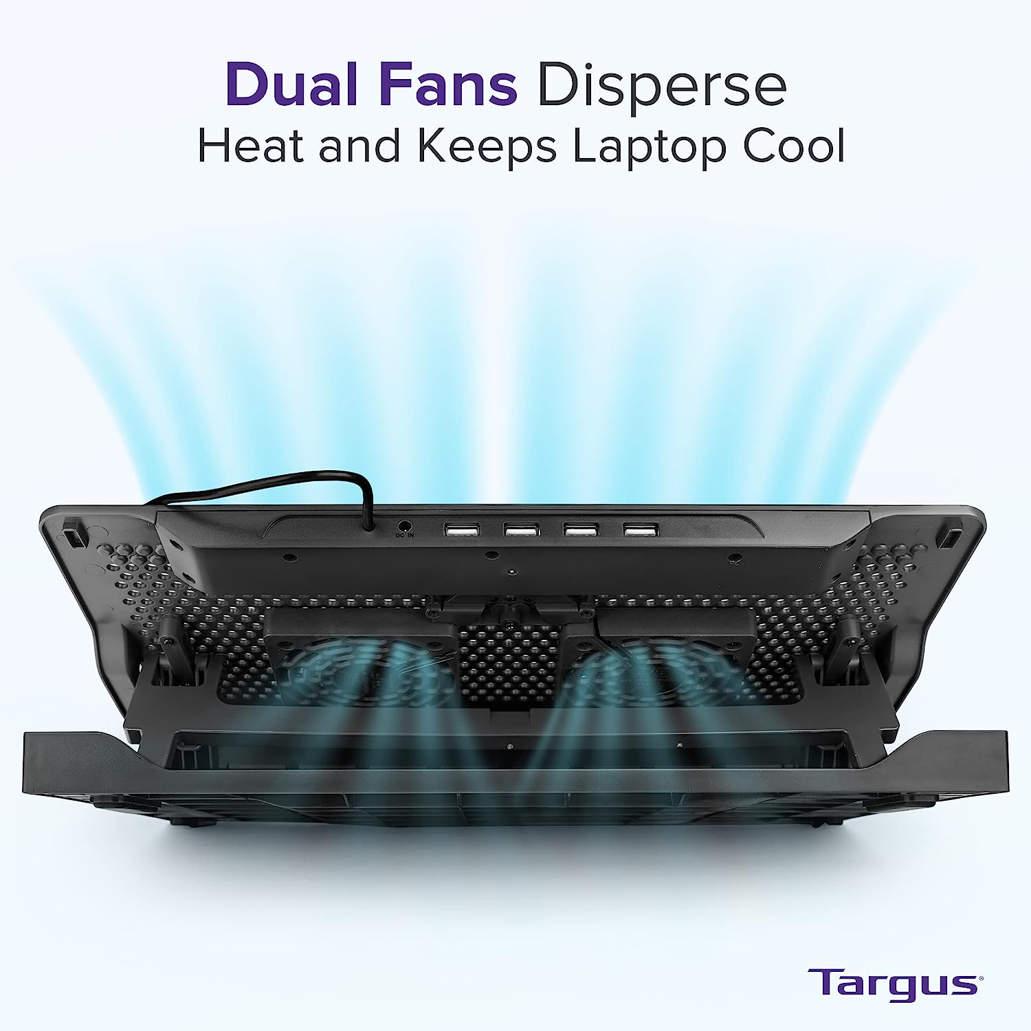 Cooler Targus Chill Mat Dual Fan para notebook de 17", 4 niveles de altura, 4 puertos USB-A
