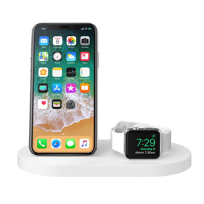 Base de carga inalámbrica para iPhone y Apple Watch + puerto USB-A Belkin BoostUp