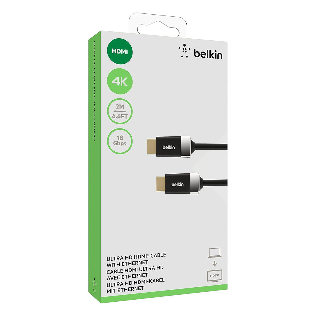 Cable con conector HDMI (M) a HDMI (M) de alta velocidad con Ethernet de 2 metros - Belkin AV10050BT2M