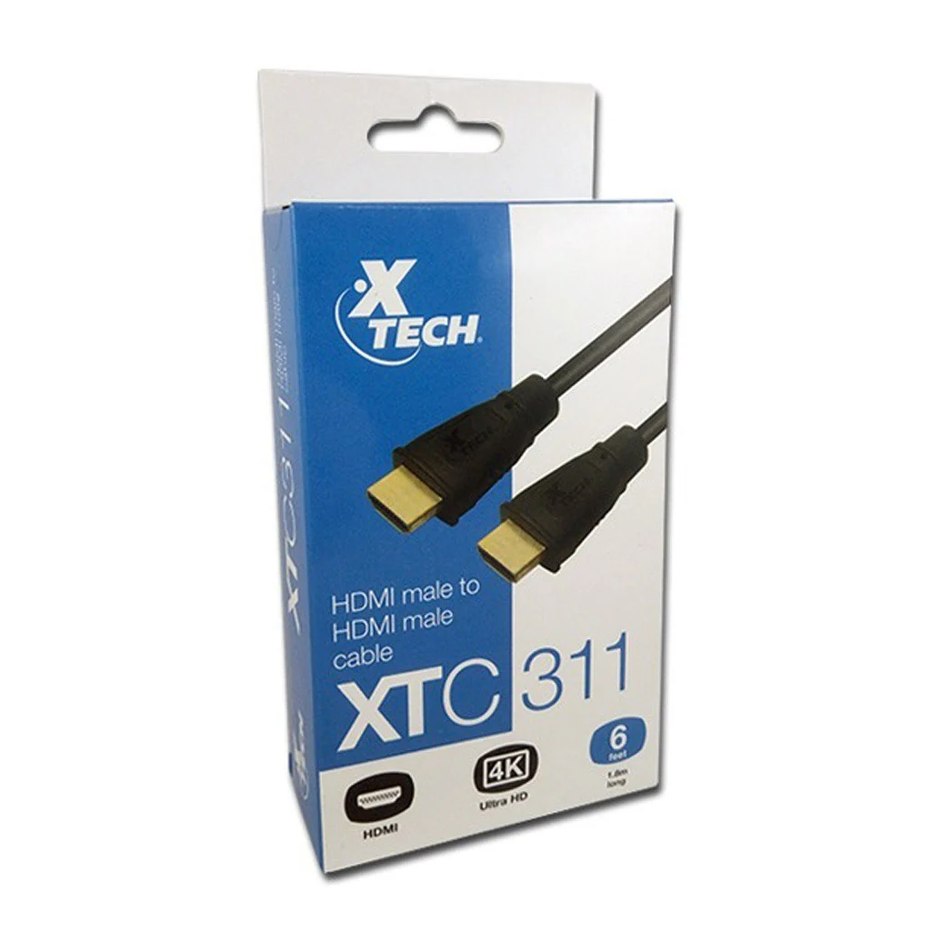 Cable con conector HDMI (M) a HDMI (M) de 1.8 metros - Xtech XTC-311