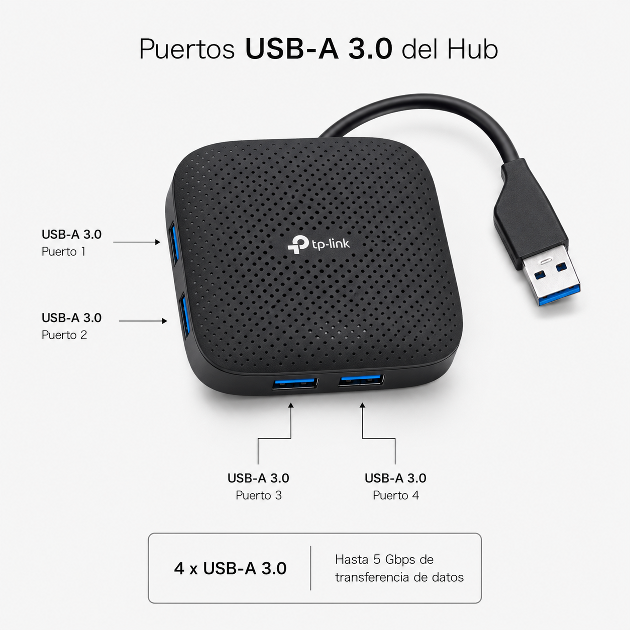Hub USB 3.0 TP-Link UH400 4 Puertos USB-A 5Gbps