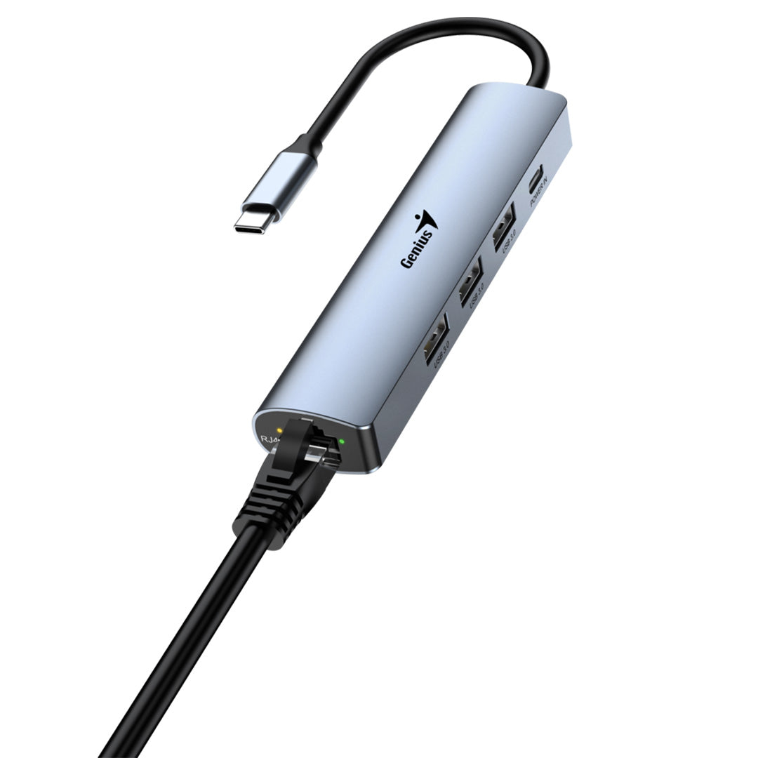 HUB USB-C a RJ45 Gigabit / USB-C / 3*USB-A - Genius UH-545