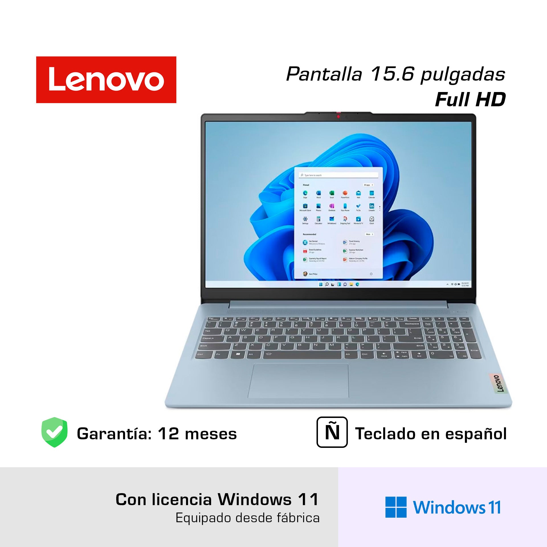 Laptop Lenovo IdeaPad Slim 3 15IAN8 15.6" FHD TN Core i3-N305 1.8/3.8GHz 8GB LPDDR5, 512GB SSD, Windows 11