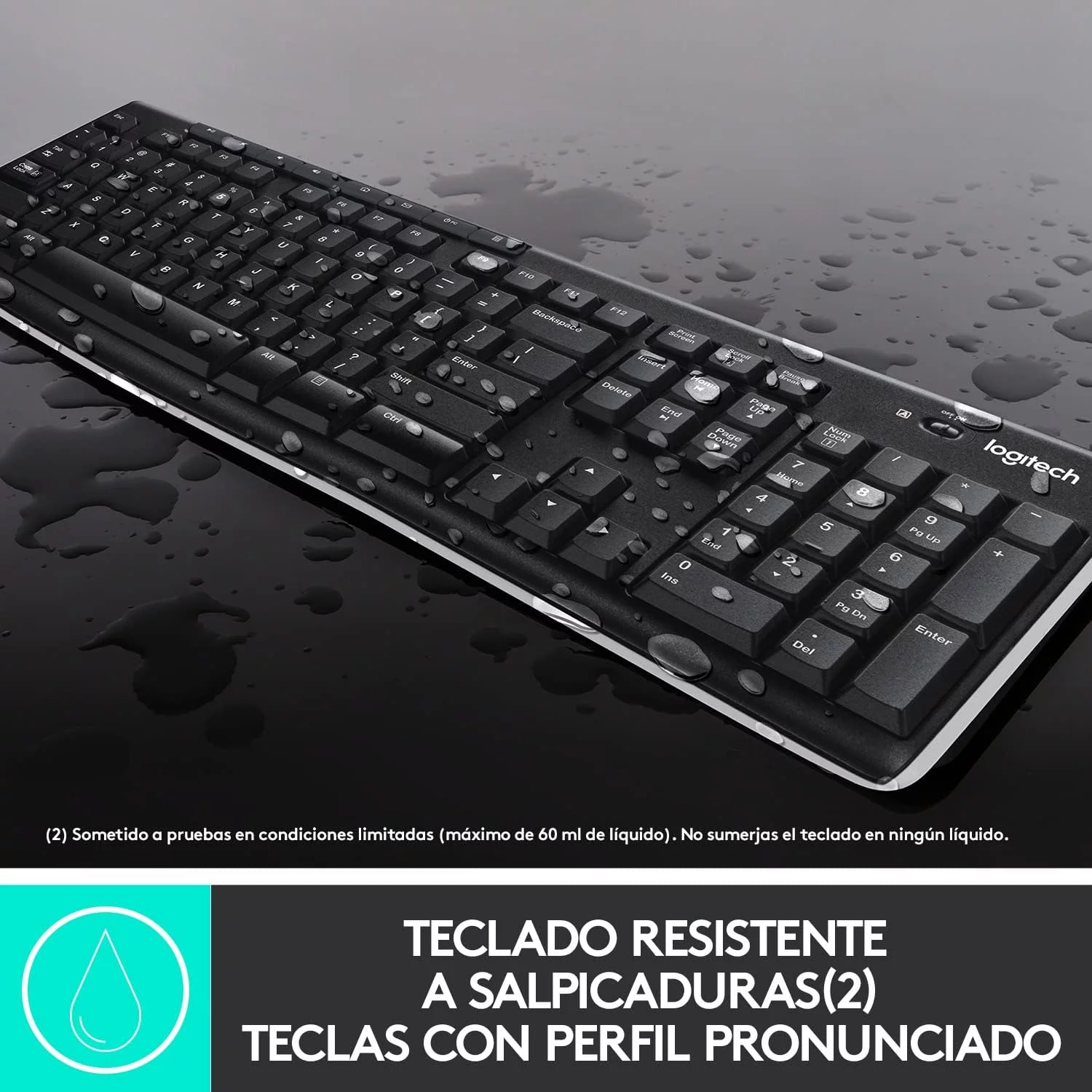 Combo Teclado y Mouse Logitech MK270, inalámbrico (USB 2.4 GHz), español, negro