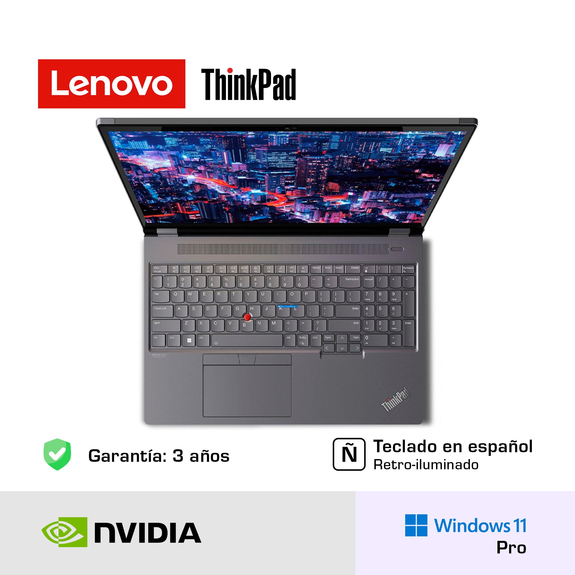 Laptop Workstation Lenovo ThinkPad P16 Gen 2 16" WUXGA IPS Core i7-13700HX 2.1/5.0GHz 32GB DDR5, 1TB SSD M.2, NVIDIA RTX A2000 Ada Generation (8GB GDDR6), Windows 11 Pro