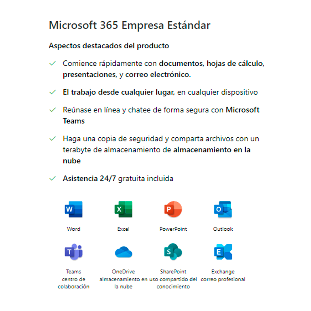 Licenciamiento Virtual (ESD) Microsoft 365 Business Standard (un año / 1 usuario - 5 dispositivos)