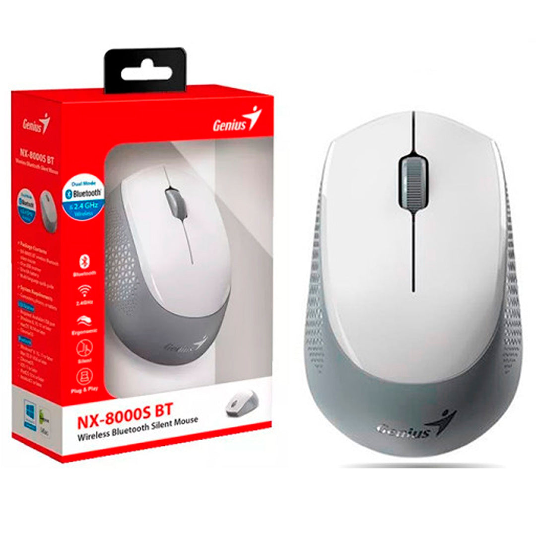 Mouse inalámbrico Genius NX-8000S BT - Dual Mode Wireless/Bluetooth, BlueEye, Silent