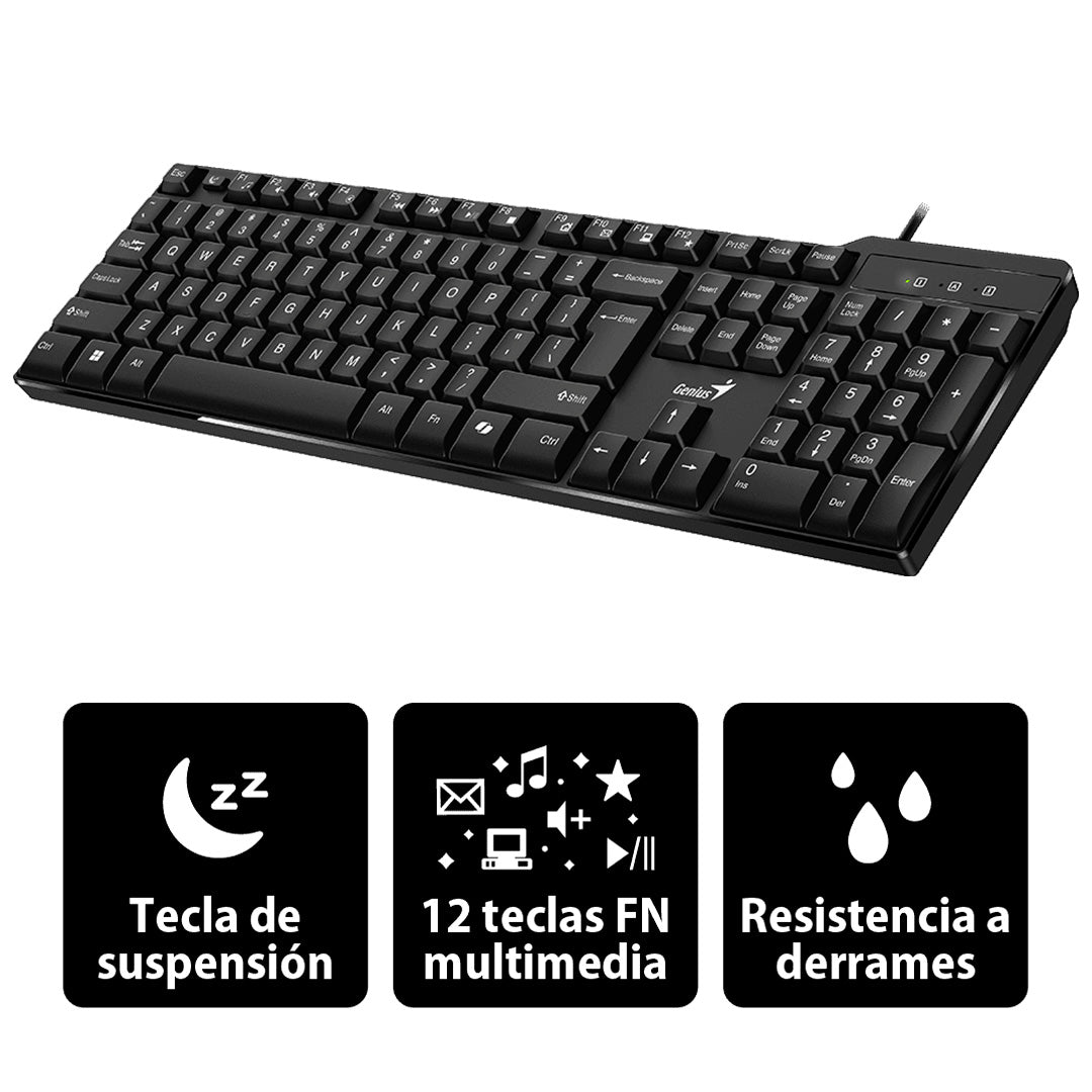 Teclado Genius KB-100X - español, Cable USB