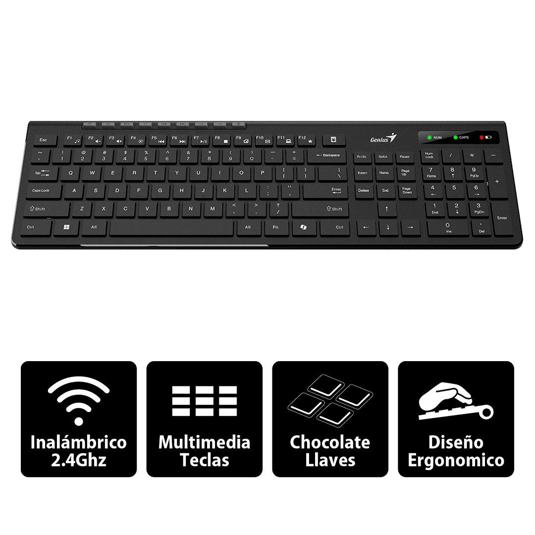 Teclado Inalámbrico Genius SlimStar 7230 - español, Wireless