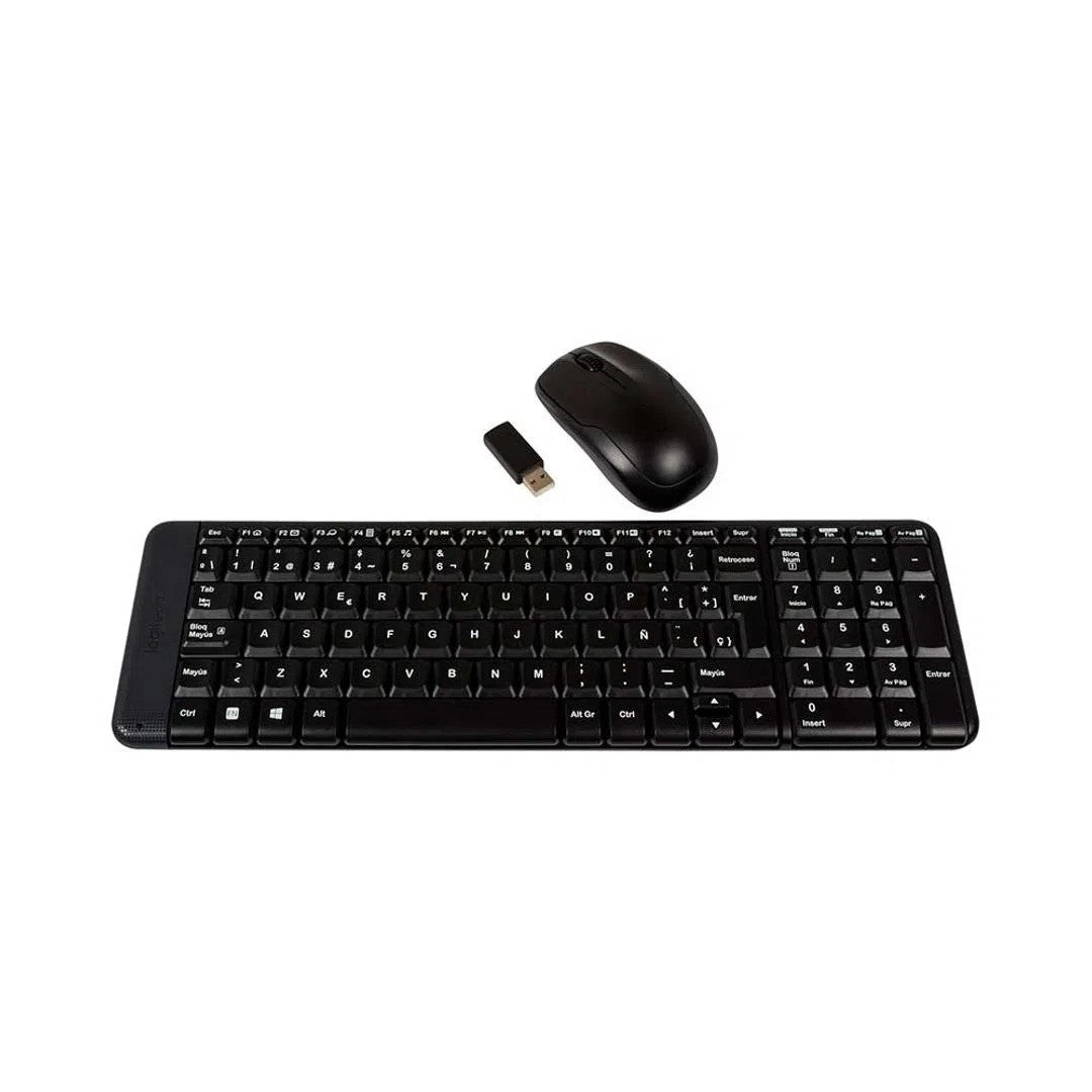 Combo Teclado y Mouse Logitech MK220, inalámbricos (USB 2.4 GHz), español, negro