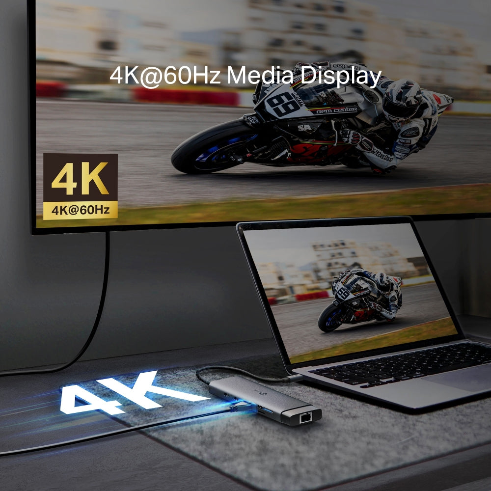 Salida HDMI 4K a 60 Hz del hub TP-Link UH9120C