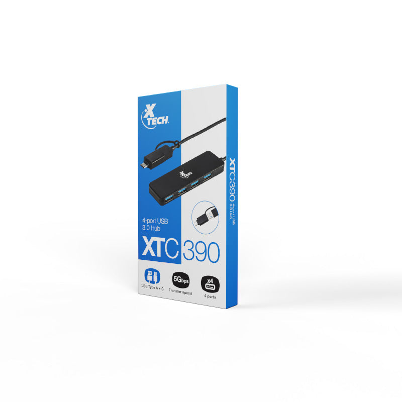 Concentrador de 4 puertos USB 3.0 Xtech XTC-390