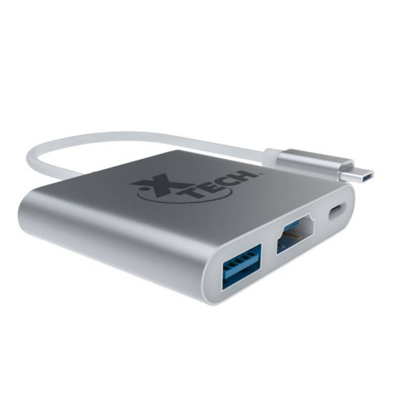 Adaptador multipuerto USB-C (HDMI, USB, USB-C) Xtech XTC-565