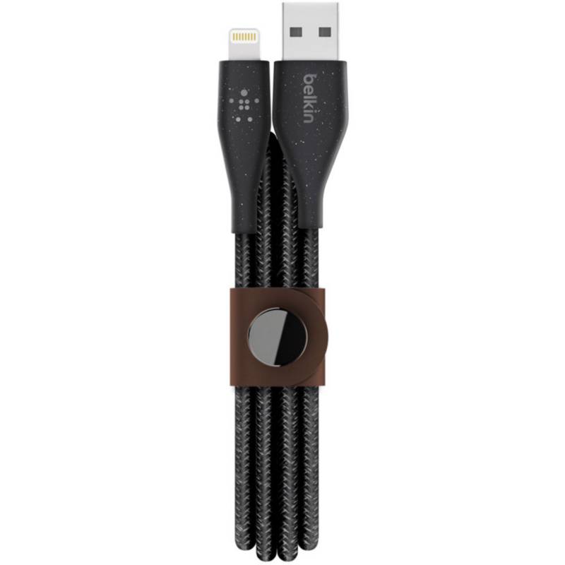 Cable Trenzado Lightning (M) a USB-A (M) Belkin DuraTek Plus con correa, 1.22m, negro