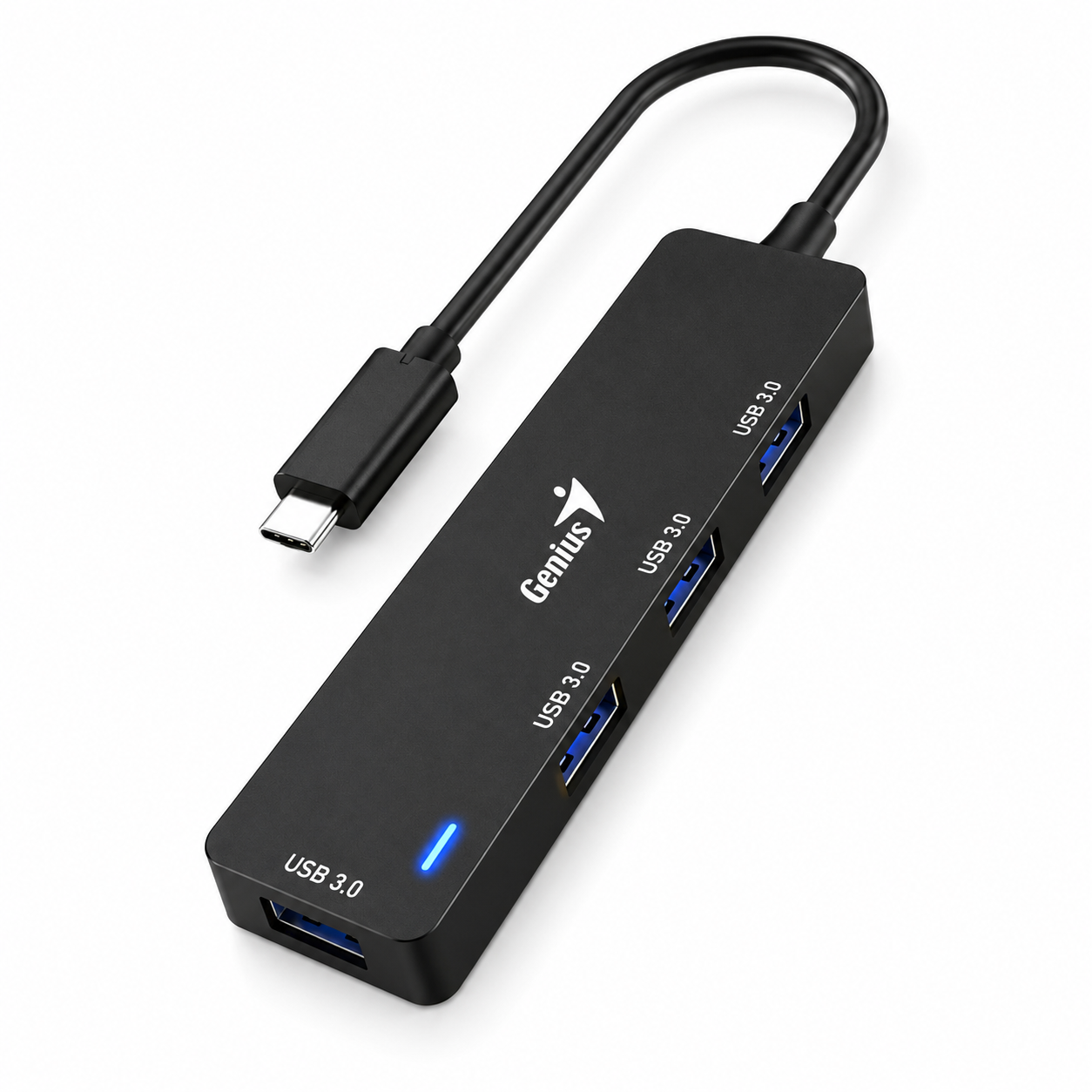 Hub USB-C Genius UH-400 de 4 Puertos USB 3.0, 5Gbps Plug & Play