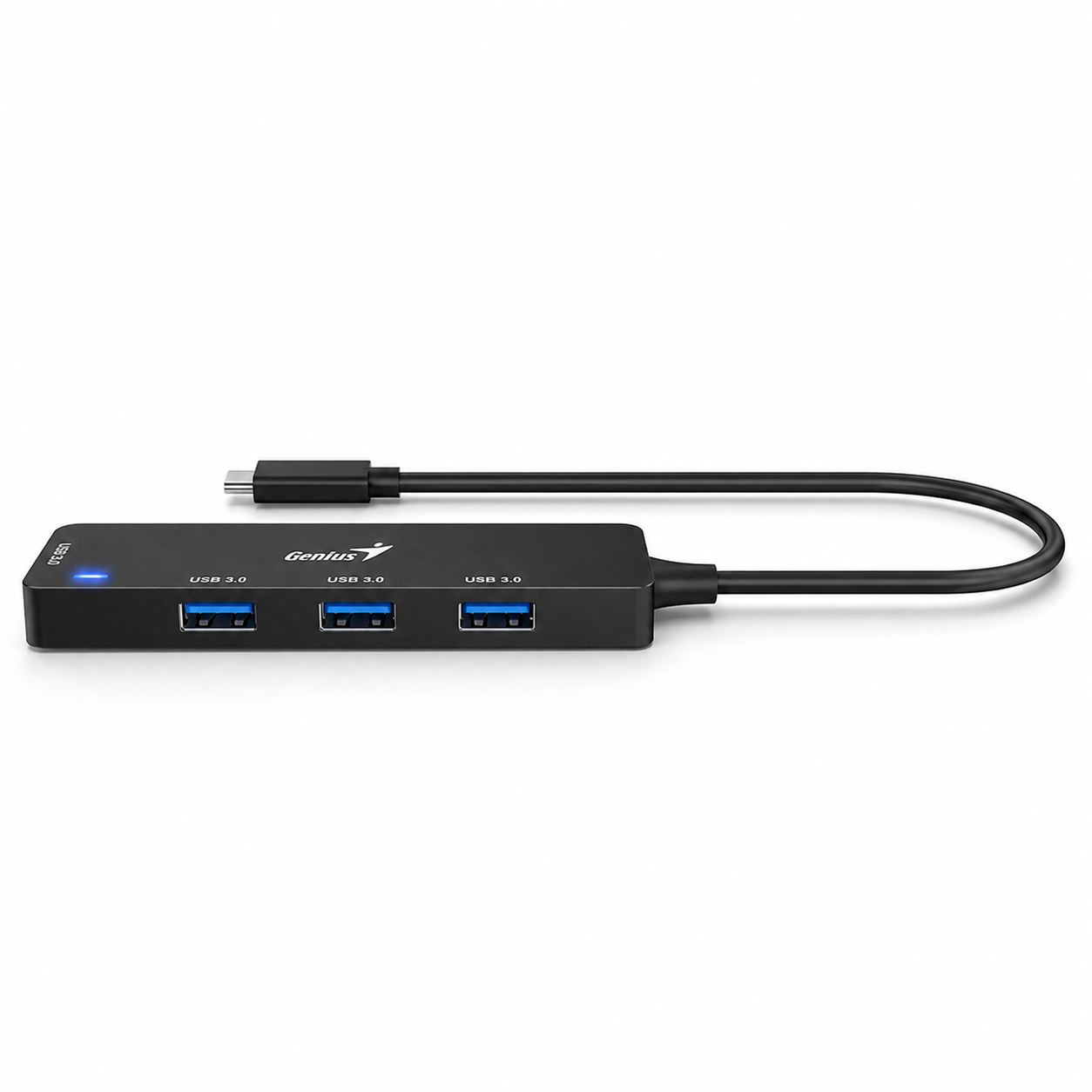 Hub USB-C Genius UH-400 de 4 Puertos USB 3.0, 5Gbps Plug & Play