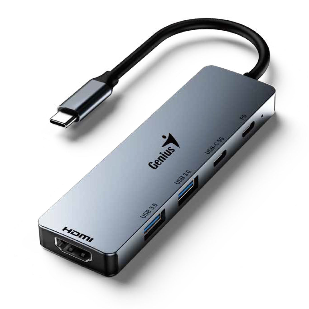 Hub USB-C a HDMI / USB-C 3.0 / 2*USB 3.0 / USB-C PD 100W - Genius UH-500