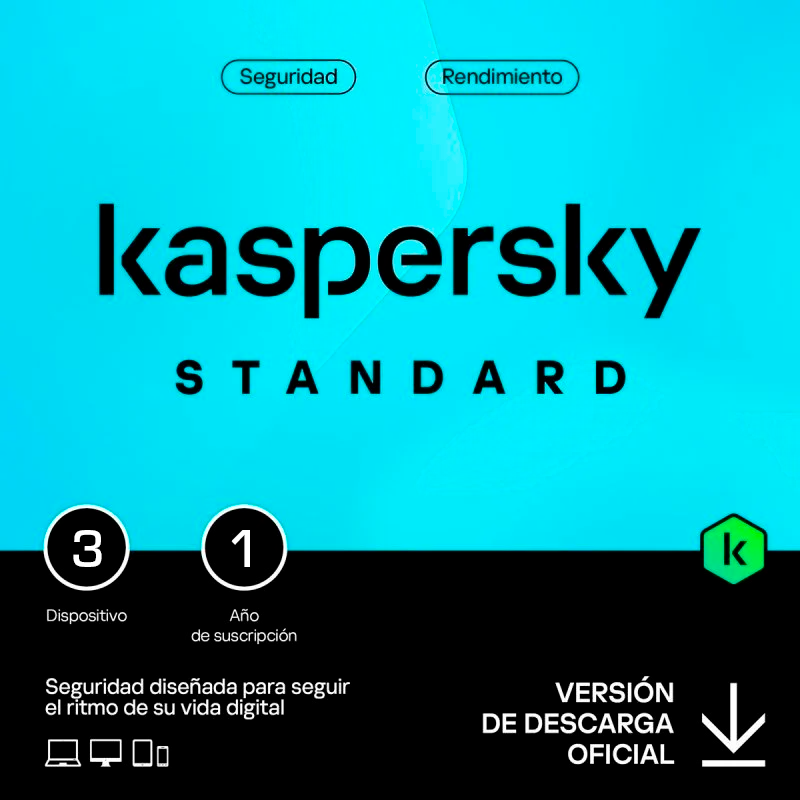 Kaspersky Standard Edition, para 3 dispositivos, Licencia de 1 año