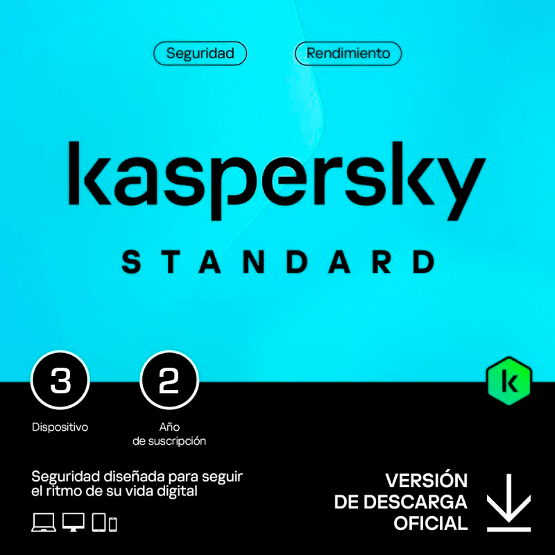 Kaspersky Standard Edition, para 3 dispositivos, Licencia de 2 años