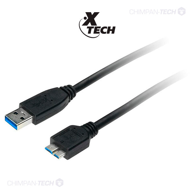 Cable USB 3.0 macho A a micro-USB macho B Xtech XTC-365, 91cm, negro
