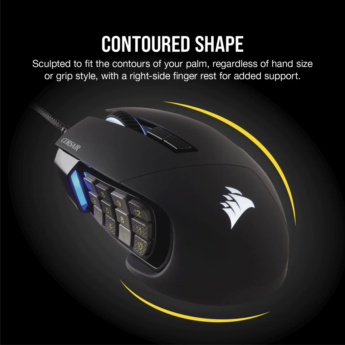 Mouse Gamer Corsair Scimitar RGB Elite, cable USB