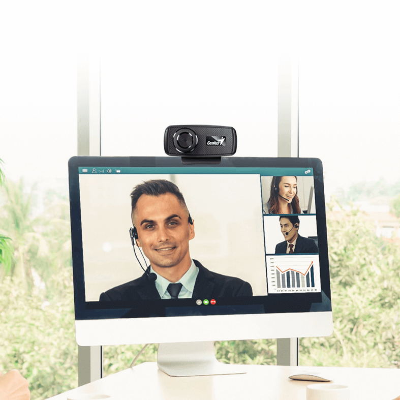 Cámara web Genius Facecam 1000X HD 720p, micrófono integrado, USB, negro