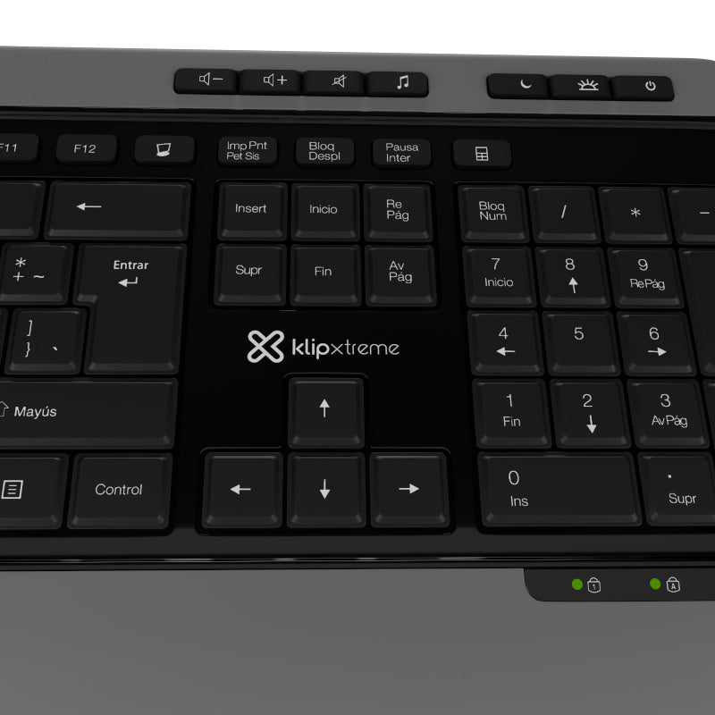 Combo Teclado y Mouse Klip Xtreme Magnifik Duo KBK-520, inalámbrico (USB 2.4 GHz), español, negro