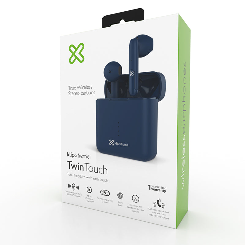 Audifono C/Microf. Klip Xtreme TwinTouch, inalámbricos Bluetooth, IPX4
