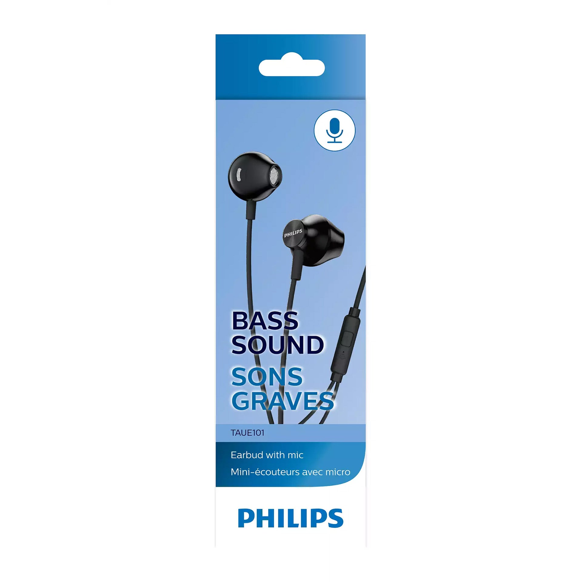 Audífono C/Microf. Philips TAUE101, Bass Sound, 3.5mm