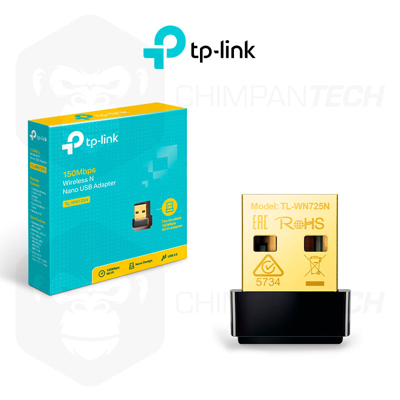Nano Adaptador Inalámbrico TP-Link TL-WN725N, N, 150Mbps, 2.4 GHz, 802.11 b/g/n, USB 2.0