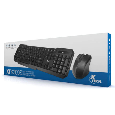 Combo Teclado y Mouse Xtech XTK-309S, inalámbrico (USB 2.4 GHz), español