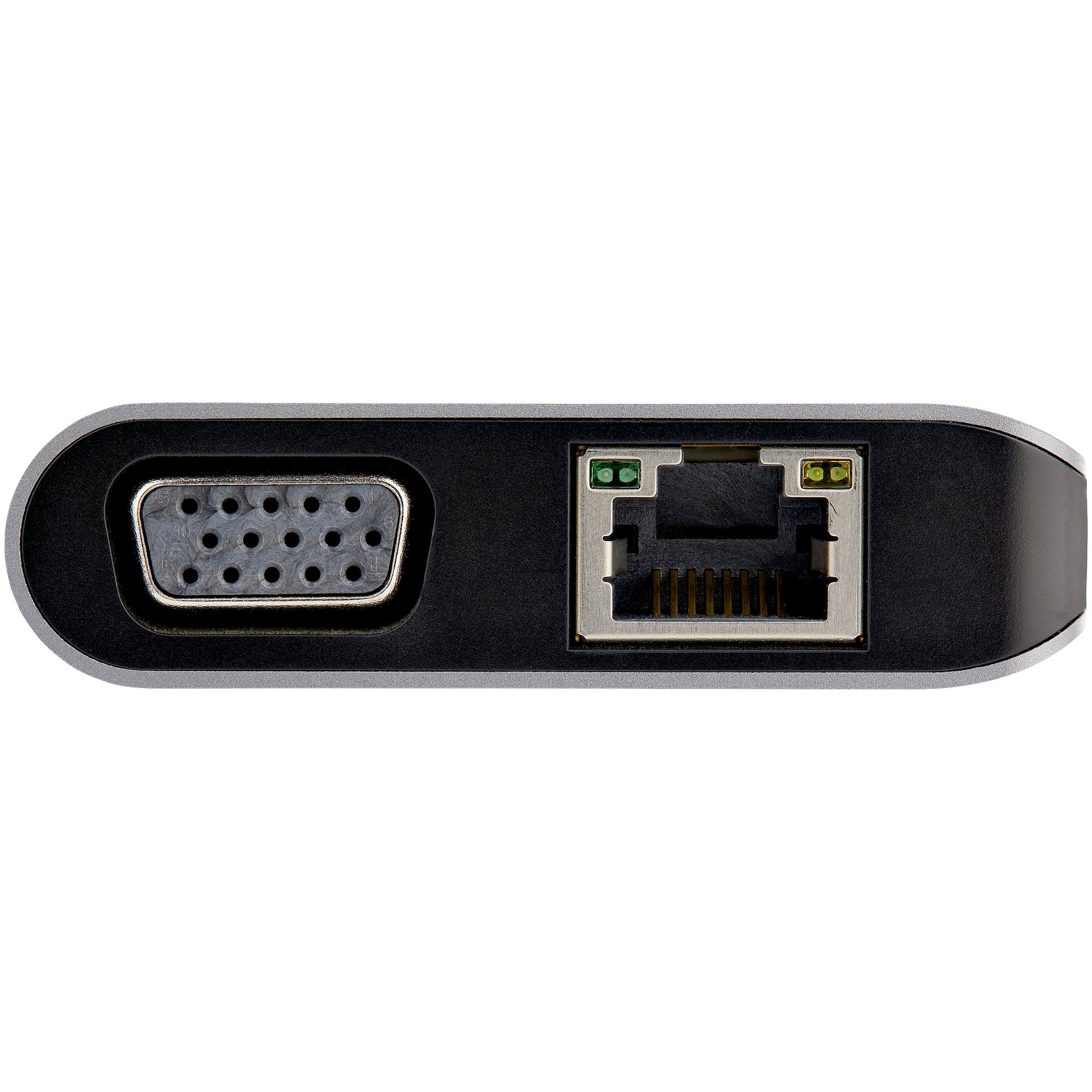 Adaptador Multipuertos USB-C - Mini Docking Station para Viajes con HDMI de 4K o VGA de 1080p - con Hub Ladrón USB 3.0 - PD de 100W - SD - Ethernet - Audio y Micrófono - Replicador de Puertos Portátil