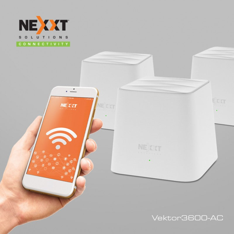 Sistema Wi-Fi Mesh Nexxt Vektor3600-AC Fast Ethernet, 3600Mbps, Doble banda