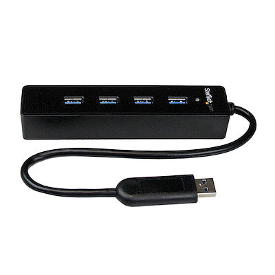 Adaptador Concentrador Hub USB 3.0 Super Speed Portátil de 4 Puertos Salidas - Negro
