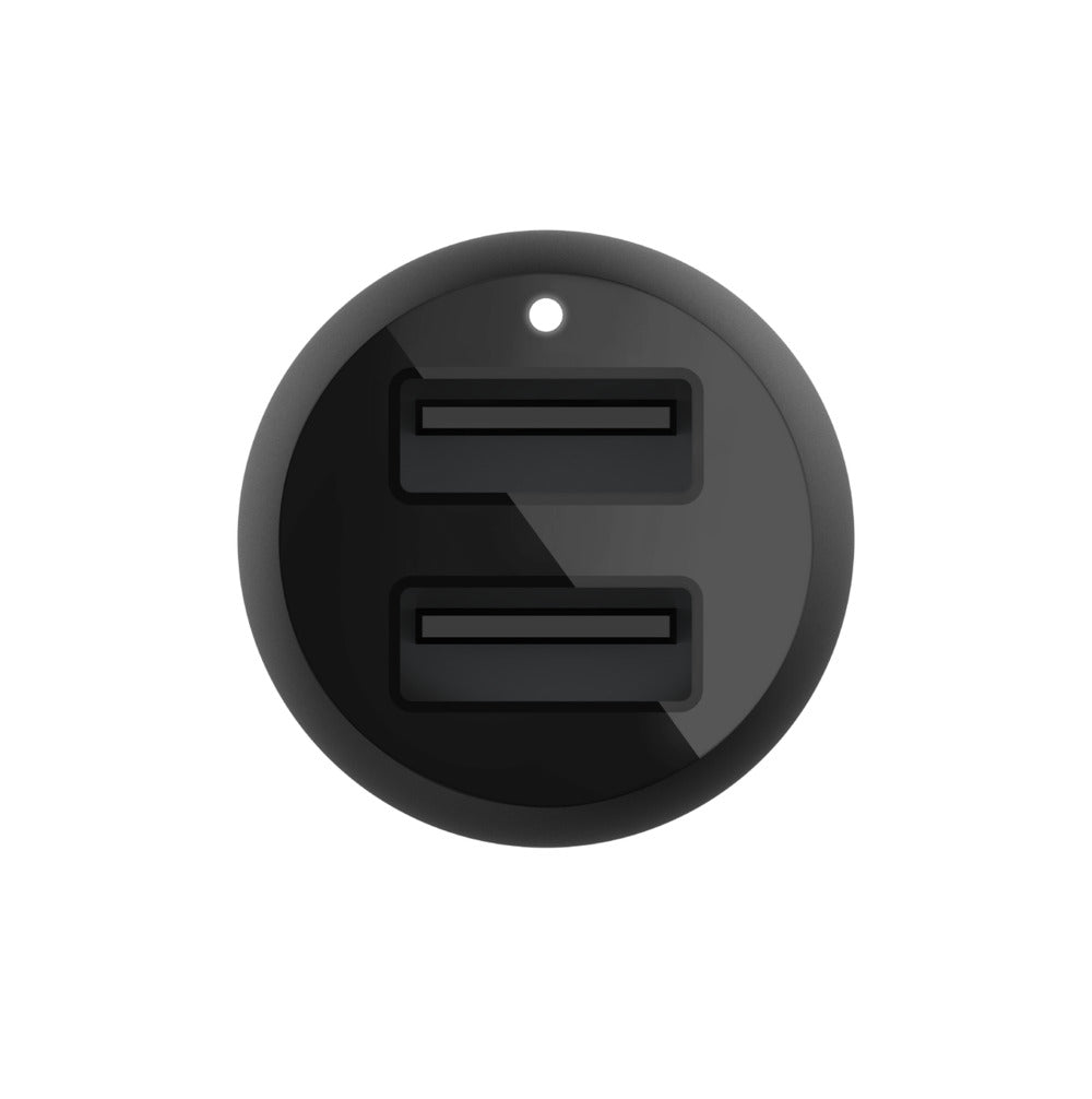 Cargador de automóvil doble Belkin BOOST CHARGE Dual USB-A 24W, negro